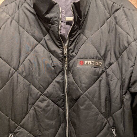 EB TEK Black Reversible Quilted Jacket with Zip Pockets Size Large - Picture 7 of 15